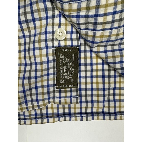 Gitman Bros Dress Shirt Men’s Long Sleeve Plaid Button Down Blue White Size L - Picture 9 of 11